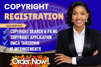 file copyright registration, application dmca takedown, IP, logo, songs