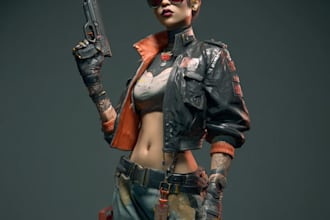 make cyberpunk character art
