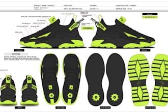design footwear, sneaker, boot, slippers and heels for manufacturing