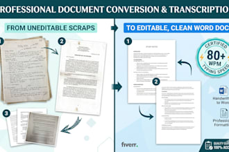 professionally convert PDF, images, or handwritten notes to word