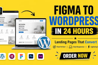 convert figma to wordpress, elementor, pixel perfect design in 24 hours