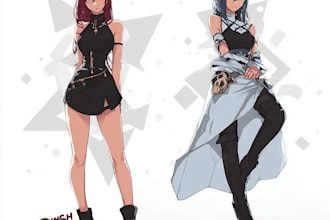 design anime artwork for vtuber and gaming content