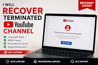 recover terminated youtube channel and fix copyright issues