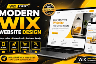 design modern wix website for your business or brand, responsive wix website