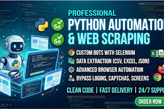 build python automation and web scraping bots with selenium