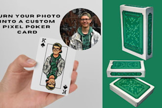 design custom balatro style pixel art playing cards, 2d sprite playing card deck