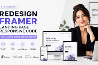 redesign framer landing page responsive code minimalistic carrd website expert