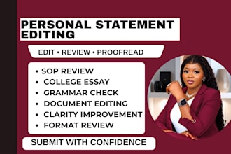 proofread and edit your personal statement, sop, or college application essay