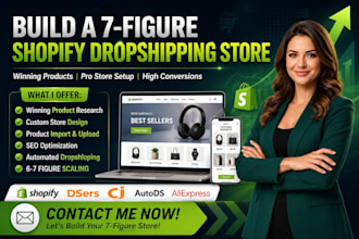 setup 7 figure shopify dropshipping store winning products research and uploads