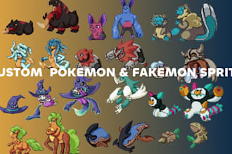 create custom pokemon and fakemon pixel art sprite sheet