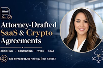 draft a custom saas, crypto, coaching, or consulting agreement as a US attorney