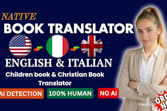 translate your childrens book, christian book to native italian or english