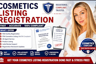 assist with cosmetic compliance and cosmetic product listing fda registration