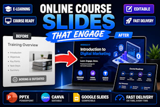 create professional e learning online course slides and training deck