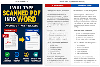 type scanned PDF into word accurately