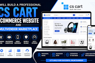 a professional cs cart ecommerce website and multivendor marketplace