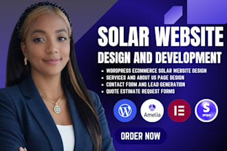 wordpress website design for solar website, contractor, plumbing or construction