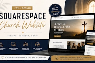 build and redesign a squarespace church website for ministry and donations