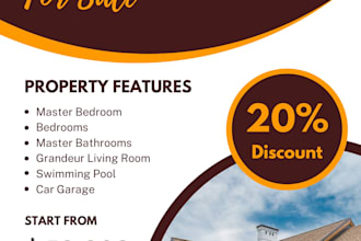 do the professional real estate poster design