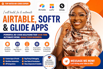 build airtable, softr, glide app, CRM, client portal, automation