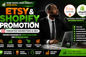 promote your etsy and shopify store with targeted marketing and SEO
