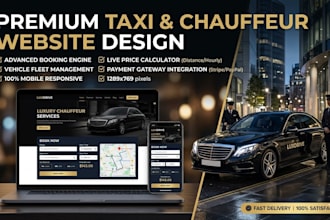 design taxi booking website, chauffeur website, or limousine website
