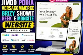build jimdo podia versacommerce brizy showit website heek e monsite developer