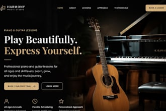 fix build squarespace music instructor website piano guitar instructor website