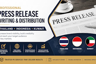 professional PR writing and distribution in thailand, indonesia and kuwait
