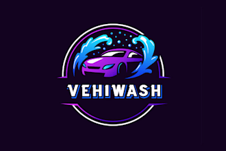 design car wash cleaning business logo