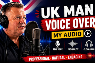 record real UK youtube voice over for monetization