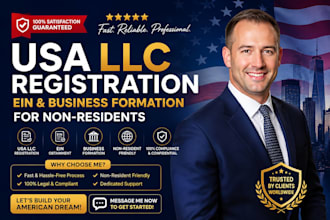 do USA llc registration, ein, business formation for non resident