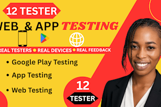 provide 12 tester goggle play 20 tester mobile app testing 12 app tester