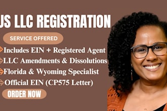 register florida and wyoming llcs, handle amendments, or dissolve US llcs
