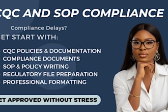 write compliance documents, cqc policies, and sops