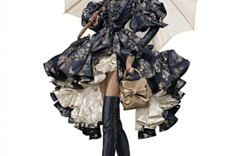 draw a fashion illustration, sketch, portrait