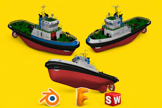 design 3d fishing boat yacht model rc marine vessel cad design 3d ship model