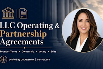 prepare your llc operating agreement or partnership agreement as a US attorney