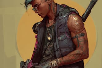 design cyberpunk character, original character design