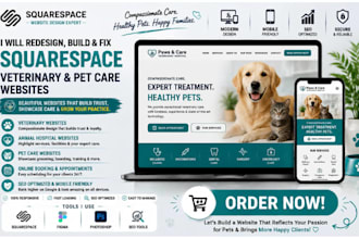 redesign build squarespace veterinarian website pet care website vet clinic site