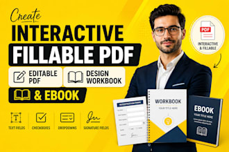 create interactive editable and fillable pdf workbook and ebook design