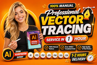 redraw, vectorize, convert logo or graphic to vector svg