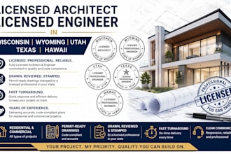 licensed architect, licensed engineer in wisconsin wyoming utah texas hawaii