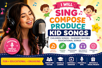sing, compose, produce kid song, children song, nursery rhythms educational song