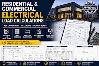 design residential commercial electrical permit plans and load calculations