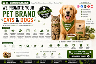 promote your pet brand, cat and dog business on social media