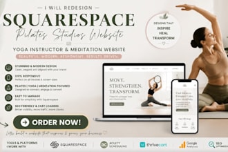 redesign squarespace pilates studio website yoga instructor meditation website