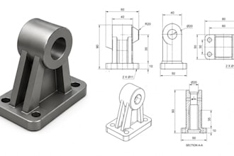 create detailed technical drawings for product design manufacturing cad files 2d