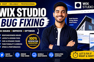 fix wix studio mobile responsiveness, bugs, cms, and velo issues