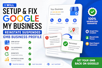 setup google my business fix suspended gmb reisntate business profile suspension